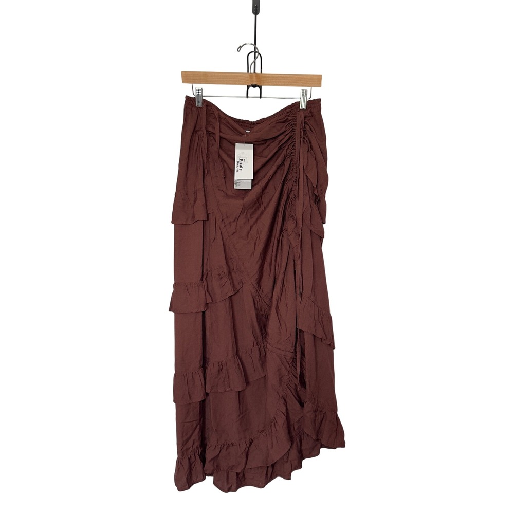 The Pirate Dressing Small Brown Maxi Skirt Whimsigoth Fairycore Western Cowgirl